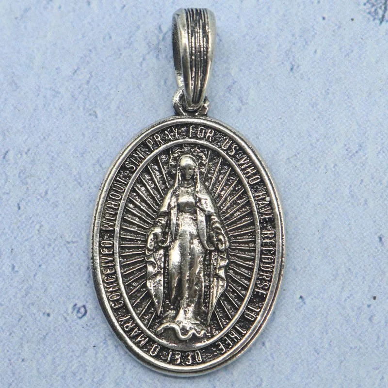 Compre 4 y obtenga 1 medalla milagrosa de acero inoxidable gratis nacida de las apariciones encarnó la gracia del colgante de la Virgen inmaculada