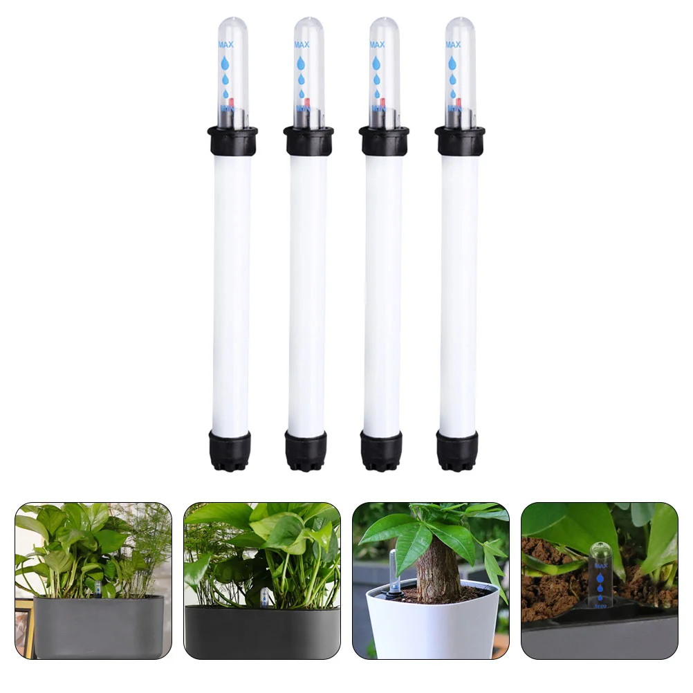 

4 Pcs Humidity Meter Flowerpot Water Level Gauge Scale Depth Buoy Plant Gauges White Reminder Moisture House Plants