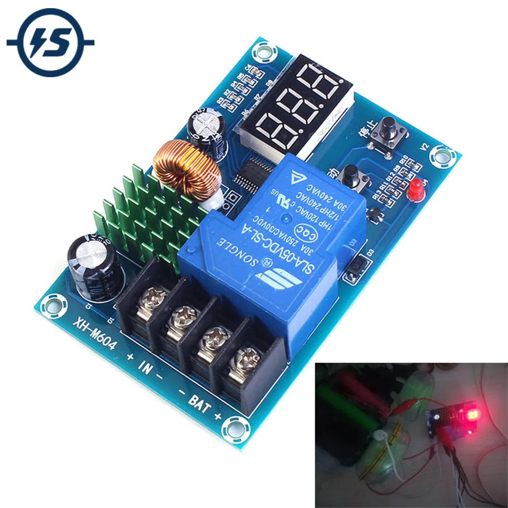 Battery Charger Control Module DC 6-60V Storage Lithium Battery Charging Control XH-M604 IC Switch Protection Board LED Display