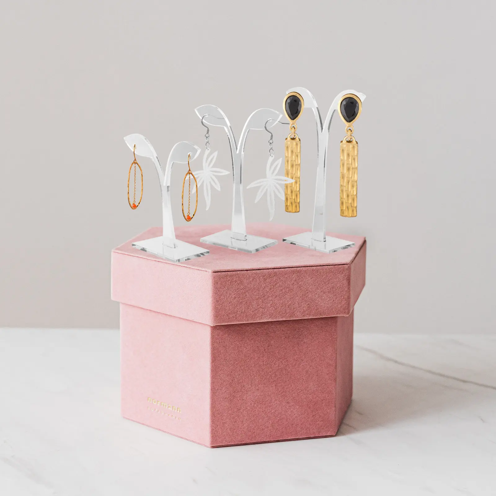 

6Pcs Acrylic Earring Holder Leaf Shaped Display Stand for Earrings Jewelry Storage Organizer Retail Display Rack Stand