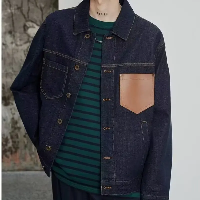 2026 Casual Denim Jacket Men's High Street Loose Jacket Workwear Top