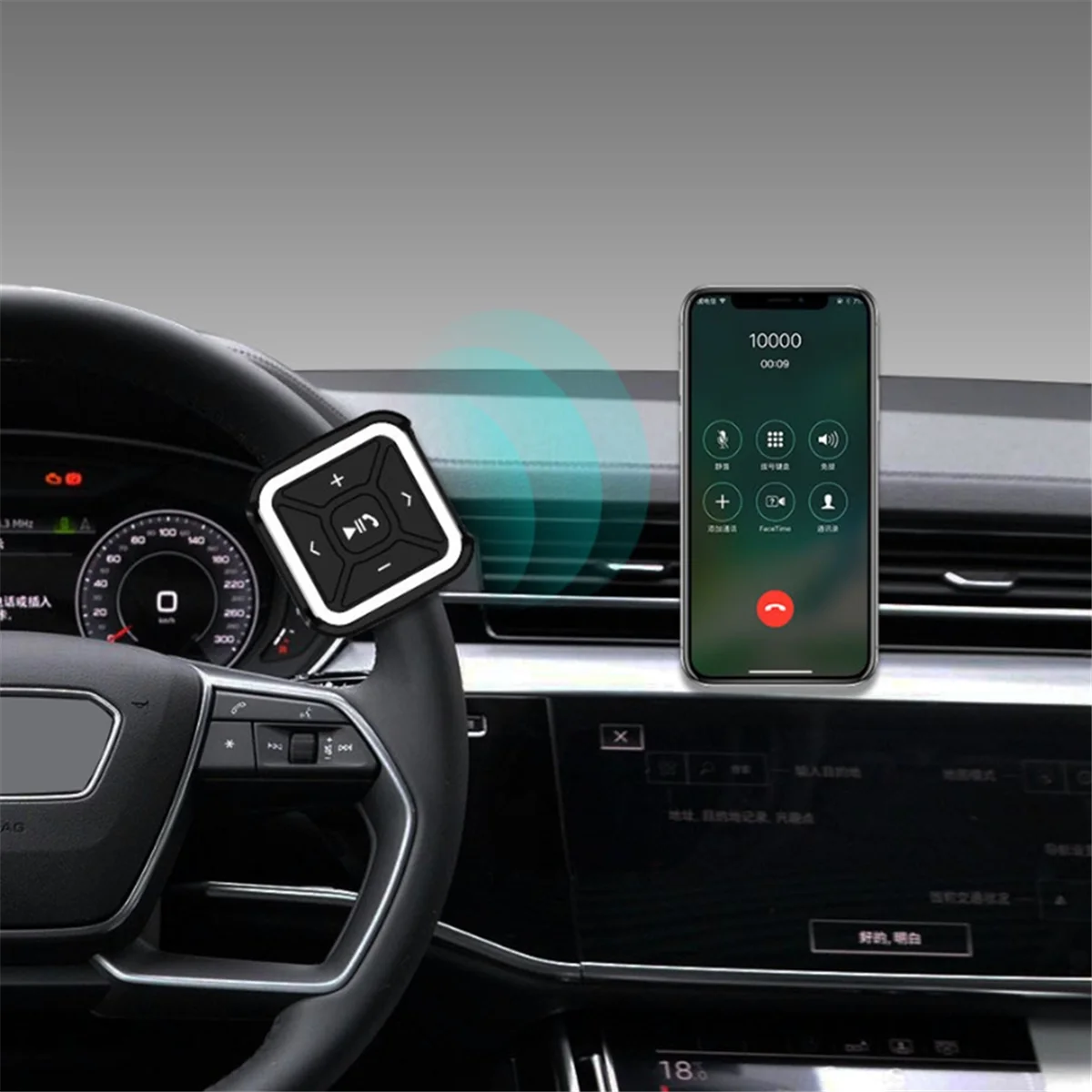 CCDD Auto-Lenkradsteuerung, Bluetooth, kabellos, für Radio, MP3, DVD-Player, Handys, Freisprechanruf, Motorrad, Fahrrad