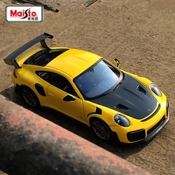 Maisto 1:24 Porsche 911 GT2 RS Alloy Sports Car Model Diecasts Metal Racing Car Model High Simulation Collection Kids Toys Gifts