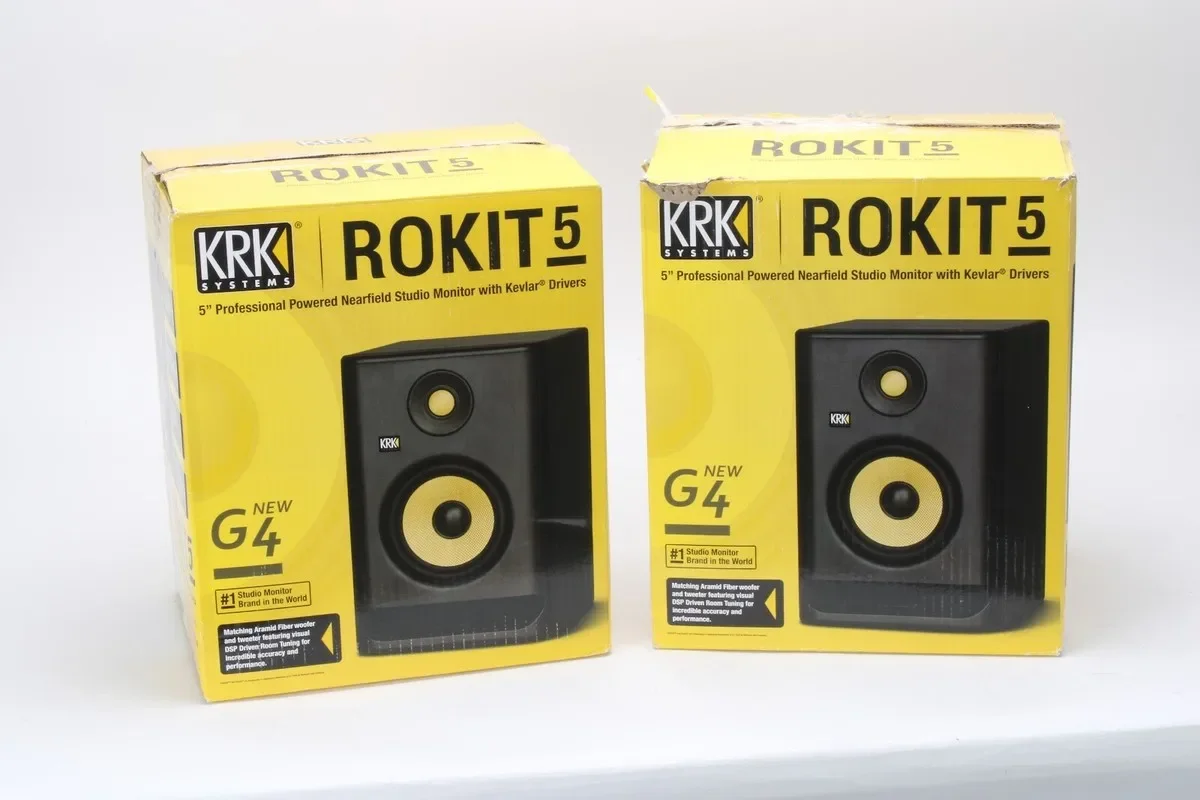 زوج شاشة الاستوديو الاحترافي KRK RP8 8 G4 الجديد تمامًا - برامج تشغيل 8 بوصات، لون أسود #1