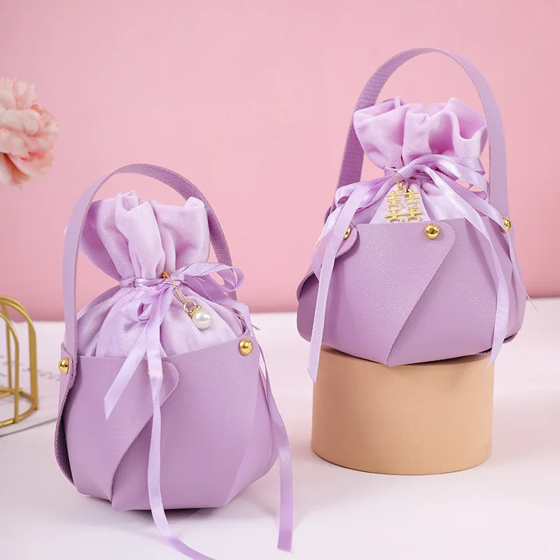 حقيبة أرنب محمولة للهدايا، سلة آذان أرنب، جلد مقسم، تغليف صندوق هدايا الحفلات، صندوق بيض ملون، تغليف هدايا الزفاف #6