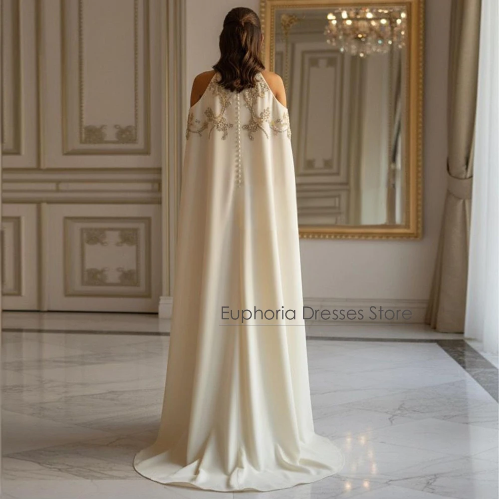 Customized Luxury Evening Dress Mermaid Halter Watteau Train Modern Formal Party Gowns for Women 2026 Trumpet Crystals Prom Gown