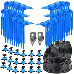 10-100M 3/5mm Blue Elbow Arrow Micro Drip Irrigation Kit 8L/H Dropper 4-Way Emitters Drip for Greenhouse Garden Watering System