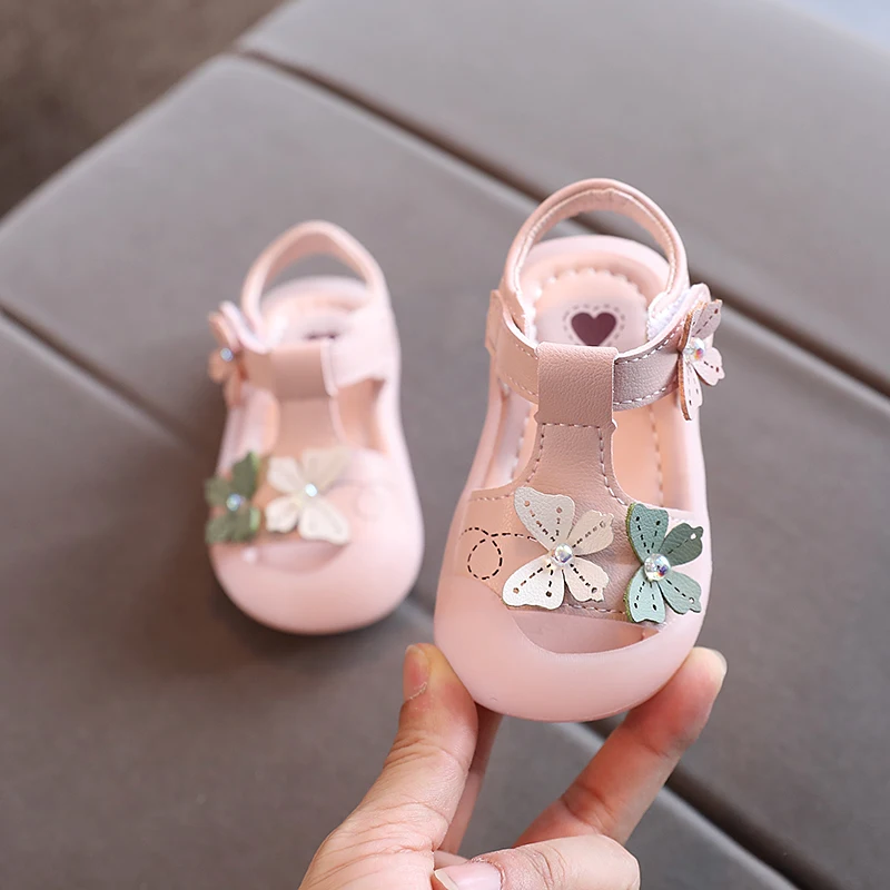 

2024 Summer Girl Baby Shoes 0-3 Years Old Princess Soft-soled Non-slip Baby Sandals 1 Years Old Toddler Toddler Learning Shoes