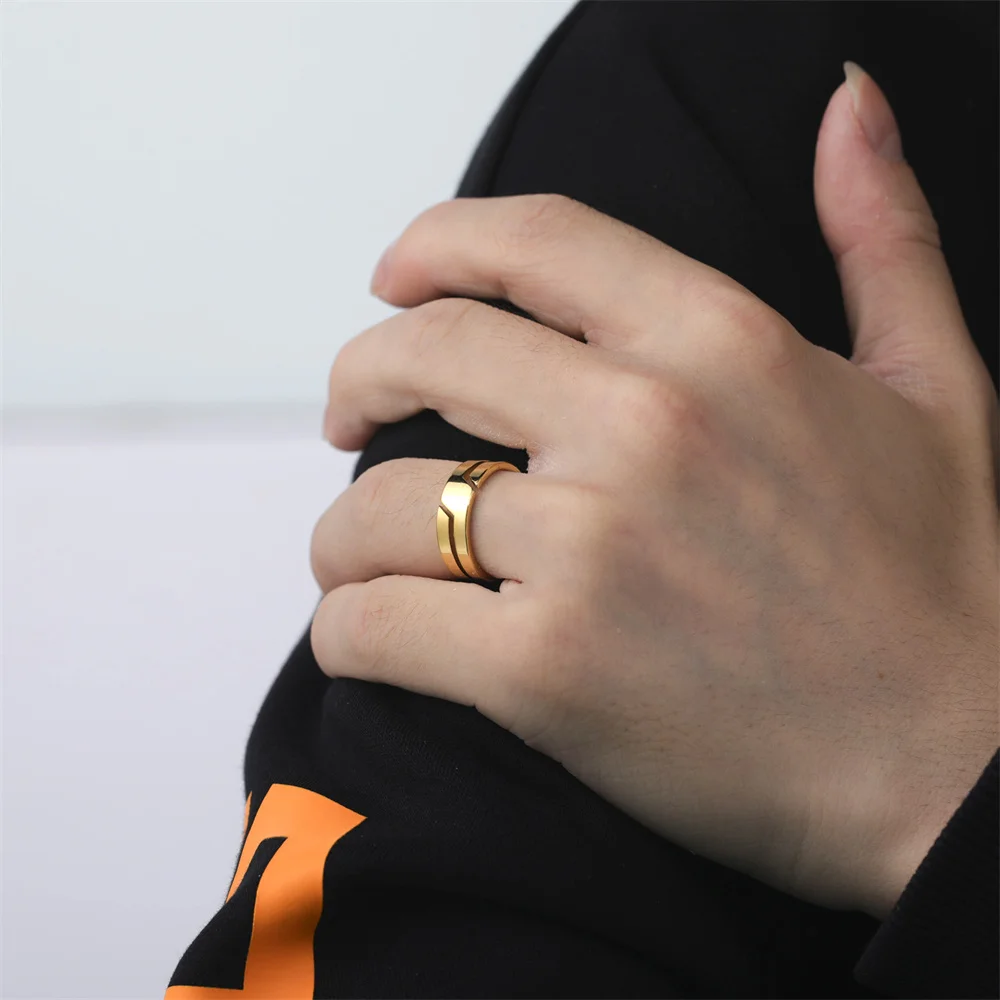 Cazador Minimlist Stainless Steel Rings for Men Women Couple Jewelry Finger Ring Engagement Anniversary Gift 2024 Aesthetic New