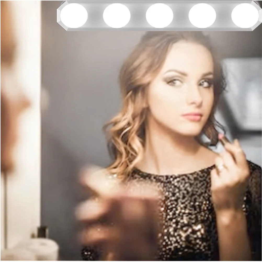طقم إضاءة مرآة LED 5 يعمل بمنفذ USB، 10 سطوع، 3 درجة حرارة اللون، إضاءة ناعمة قابلة للتعديل بدون شفط انبهار #4