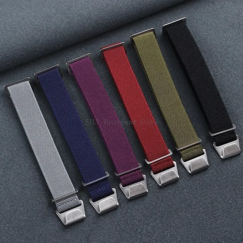 18mm 20mm 22mm French Troops Parachute Bracelets Elastic Nylon Braided Watch Band Universal Men Women Strap Soft Sport Wristbelt