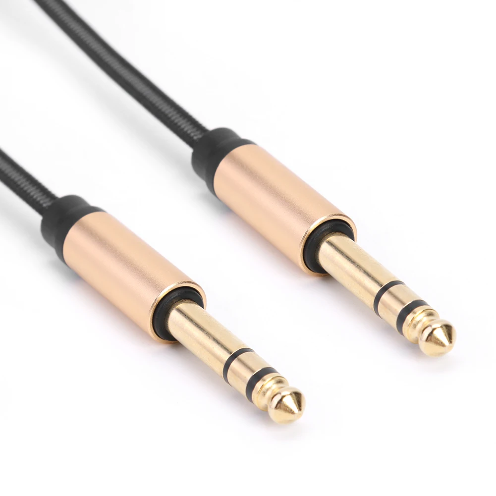 1.8m Aluminum Housing Professional Guitar Cable 6.35mm Male To Male TRS Stereo Audio Cable for Speaker Mixer Amp Guitar