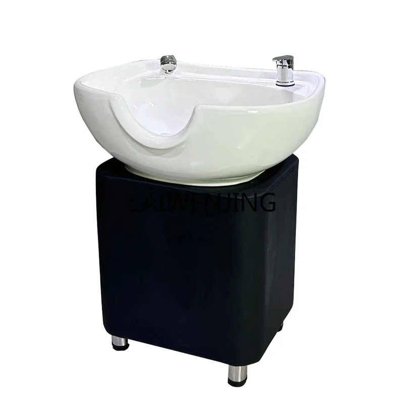 Vertical shampoo basin Barber shop Seated flushing pool Column base Ceramic basin accessories