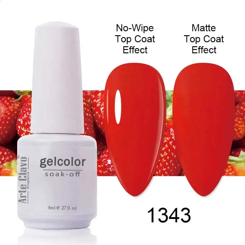 Arte Clavo Gel Nail Polish Pure Red White Black Semi Permanent Soak Off UV LED Gel Varnish All For Manicure Top Bast Nail Art