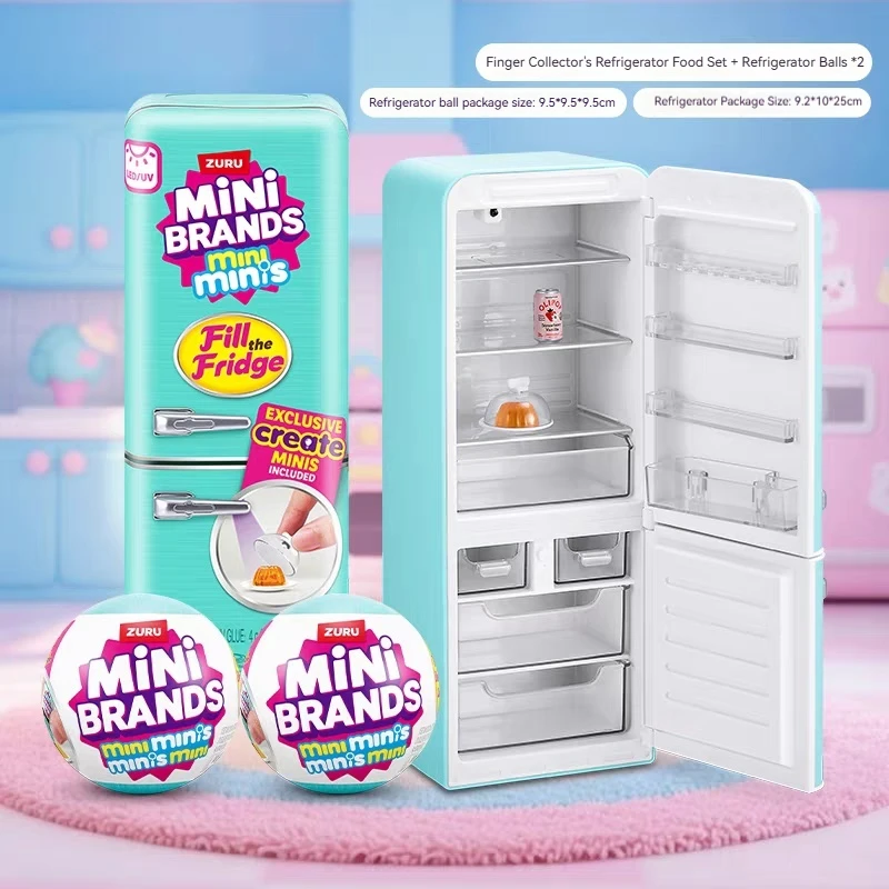 

ZURU Mini Refrigerator Ball Toys Blind Box Refrigerator Set With Two Blind Box Balls Desktop Ornament Puzzle Toy Exquisite Gift