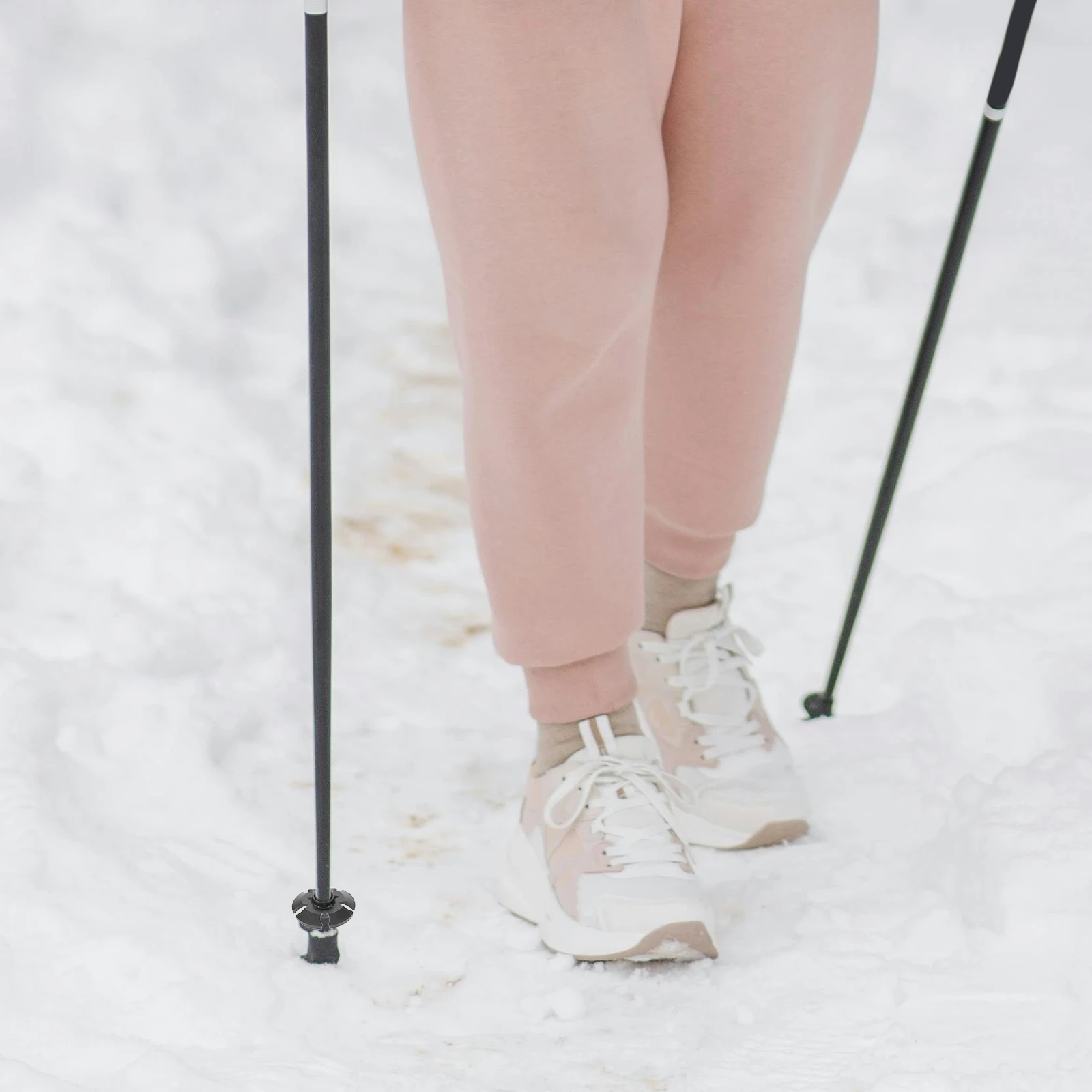 

4pcs Hiking Mud Trays Snow Baskets Replacement Trekking Accessories Tips Trekking Cane Accessories Black Rubber Outdoor