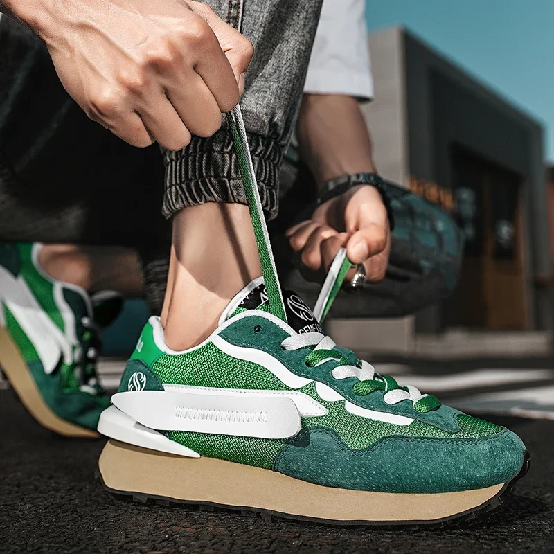 

Men's Autumn New Arrival Black Leather Shoes - Breathable Thick-Sole Stylish Sneakers, Casual & Sporty, Versatile & Lightweight