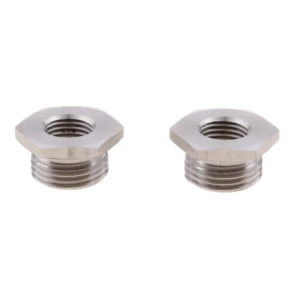 2 Pieces Stainless Reduce O2 Sensor Port Bungs Plug Adapters 18mm To 12mm for