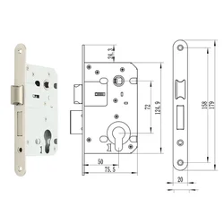 Indoor Wooden Door Lock Body Accessories Light Luxury and Simple 7250B Fingerprint Lock Body