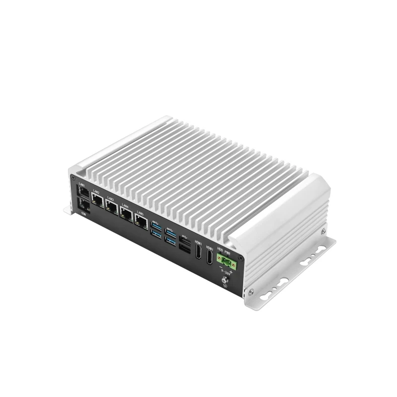 POE PC Fanless   intel i5 6200U 2.3G CPU Embedded Industrial Computer 5*LAN 4*POE