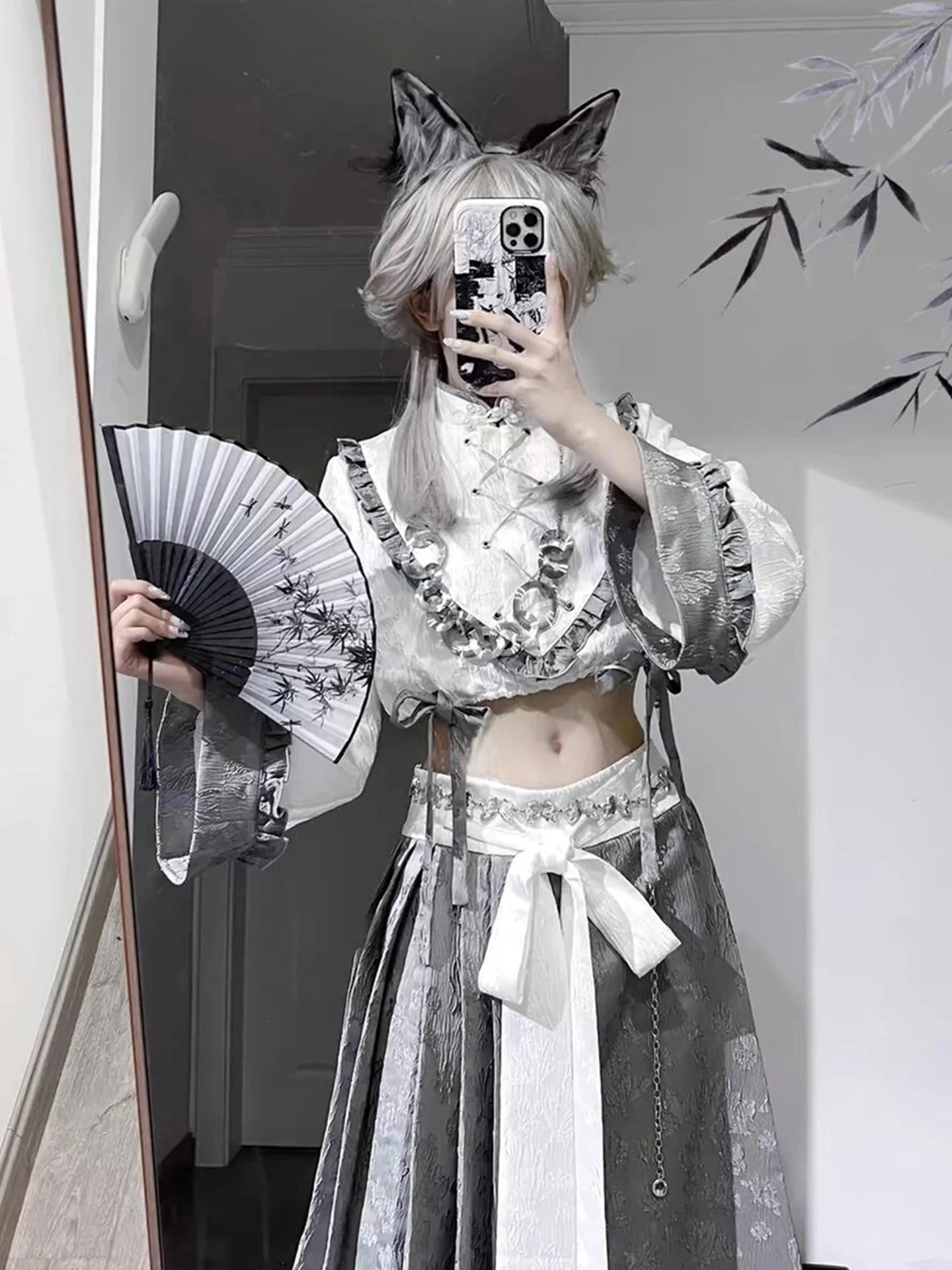 جديد الصينية لوليتا محايد تأثيري loween مجموعة كاملة k سلسلة الثقافية Subup Faion Hanfu الملابس النسائية #2