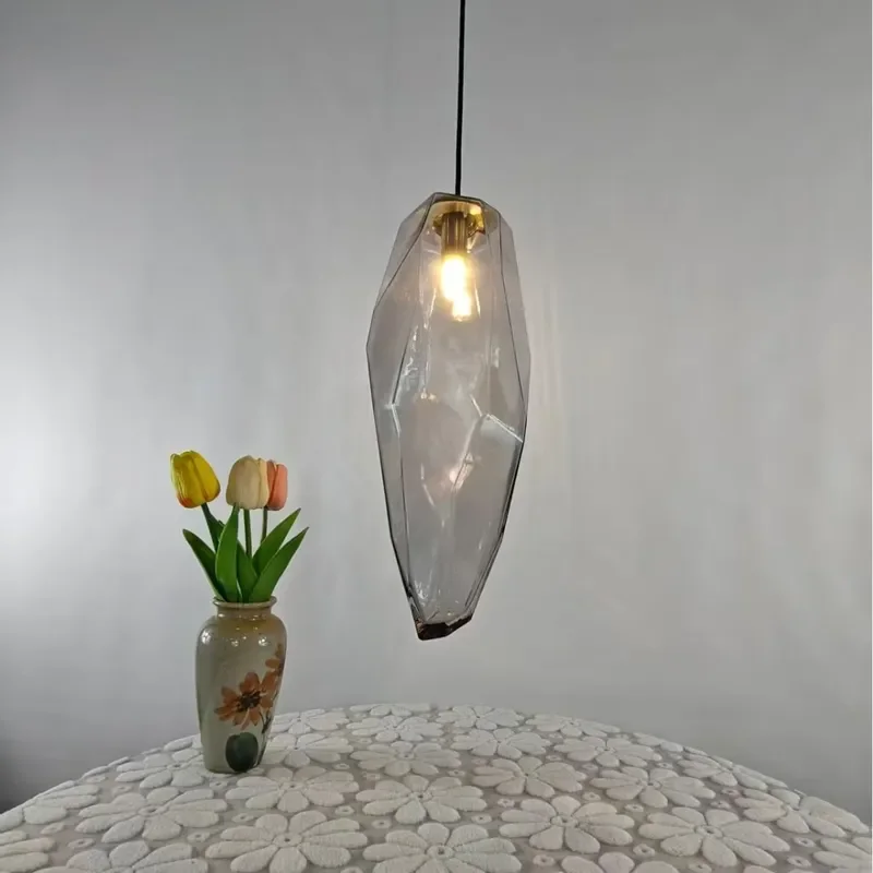 Nordic Minimalist Single Head Glass Pendant Light Modern Designer Chandelier For Bedroom Bedside Restaurant Bar Cafe Decor