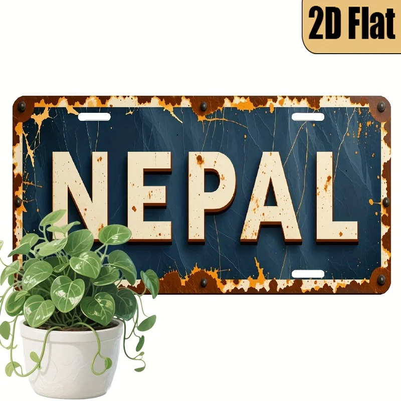 1 piece, 2D FLAT,retro style aluminum license plate 
