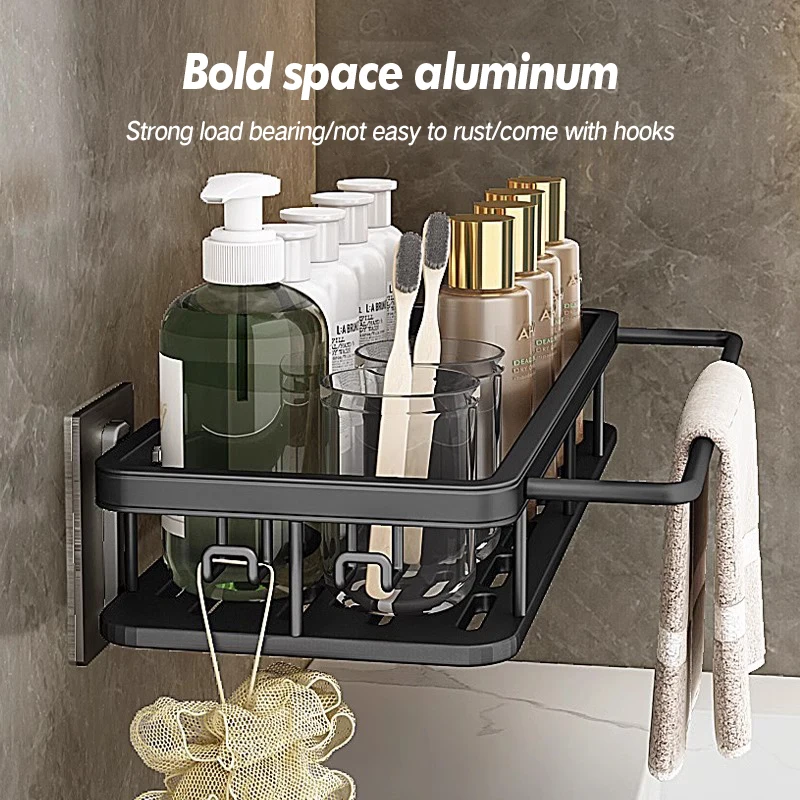 Bathroom Storage Rack Stainless Steel Anti Rust Storage Shower Rack Suction Cup Storage Rack Household Storage Appliances