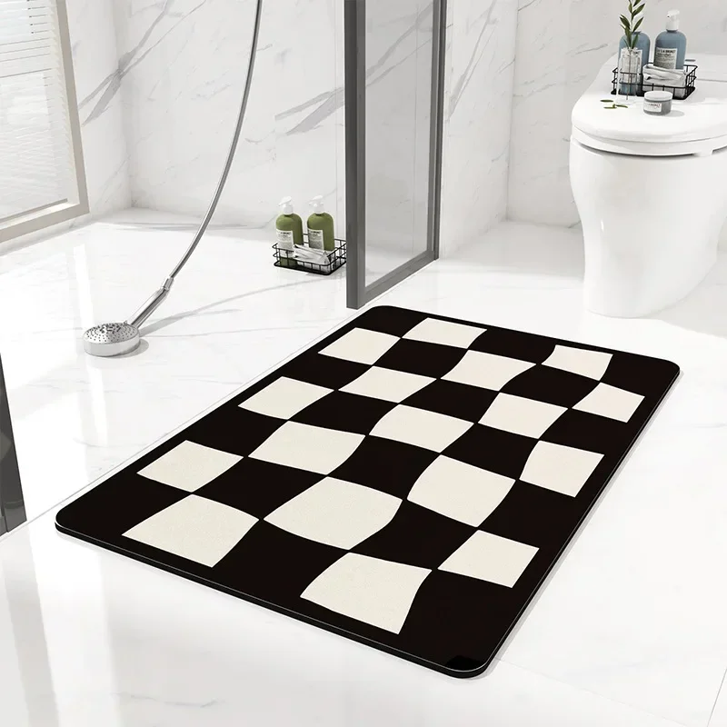 Bathroom Anti-slip Mat Diatom Mud Absorbent Pad Nordic Style Toilet Floor Mat Soft Diatomite Bathroom Toilet Carpet