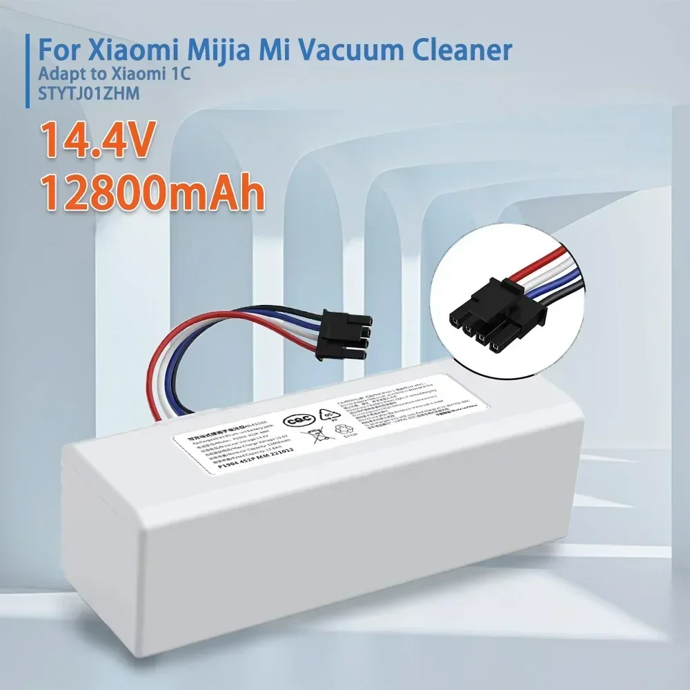 Original 14.4V 12800mAh P1904-4S1P-MM Li ion Battery For Xiaomi Mijia 1C STYTJ01ZHM Robot Vacuum Mop Cleaner Accessories Parts