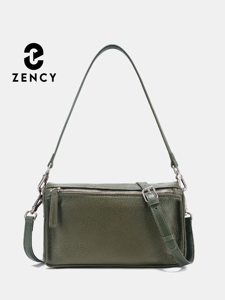 

Zency Grass Green Women's Genuine Leather Bag Simple Handbag Female Shoulder Crossbody Ladies Sheepskin Bag 2025 Autumn Winter