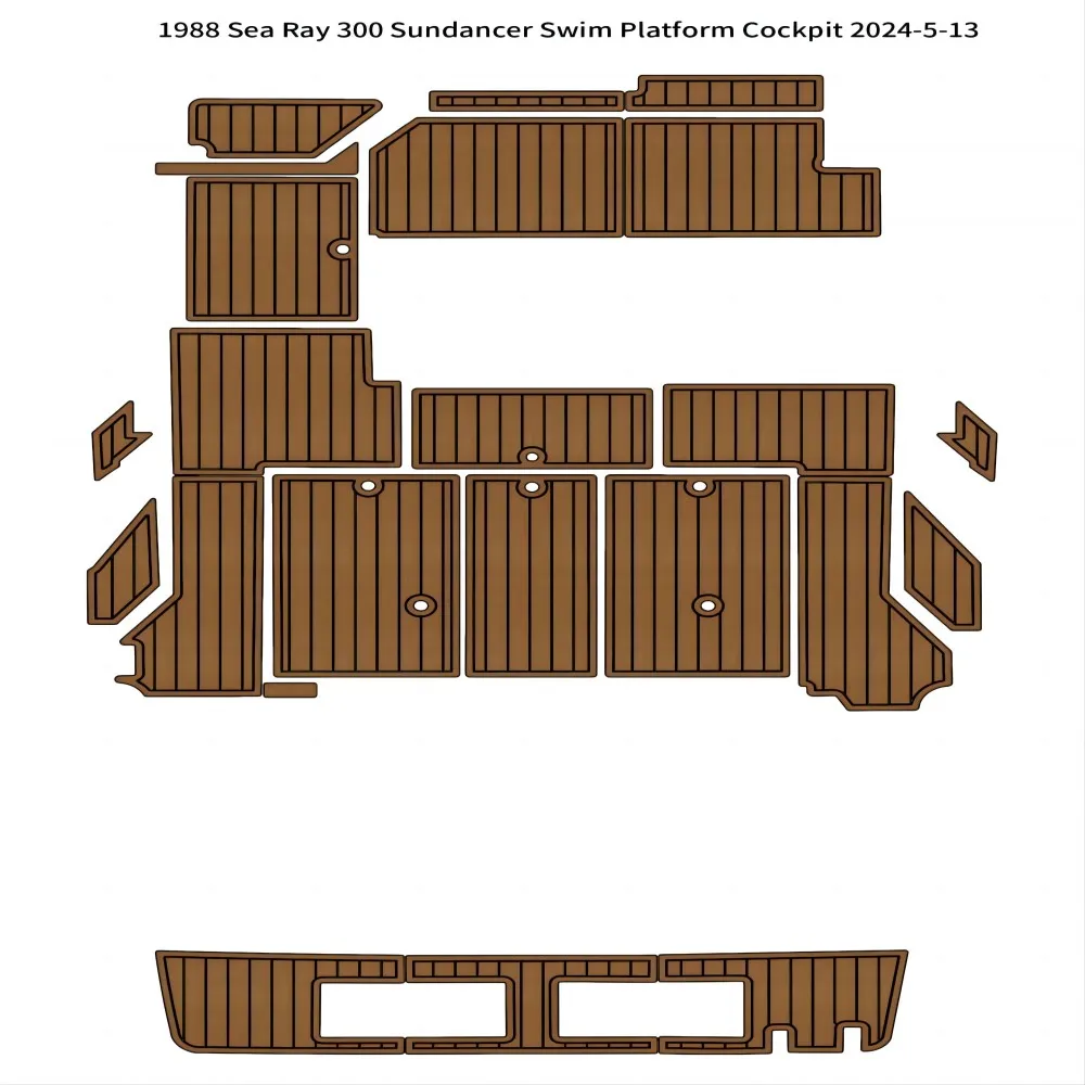 

1988 Sea Ray 300 Sundancer Swim Platform Cockpit Pad Boat EVA Teak Deck Floor Mat Seadek MarineMat Gatorstep Style Самоклеящийся