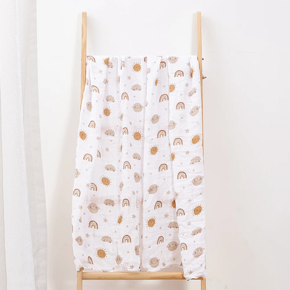 Kangobaby #My Soft Life# Bamboo Cotton Baby Muslin Swaddle Blanket Newborn Wrap Cute Infant Quilt Stroller Cover Nursing Towel