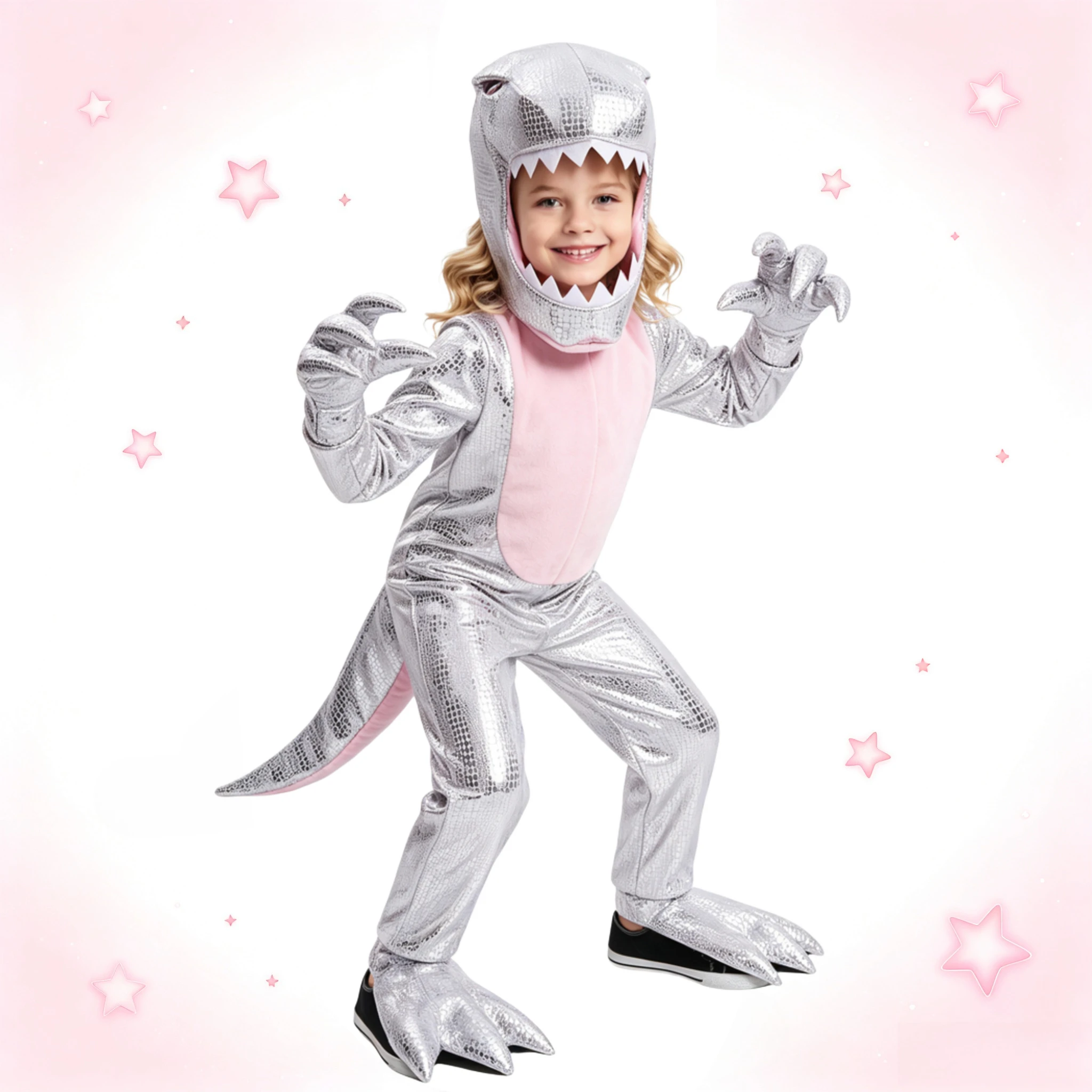 1 Set Kids Inflatable Dinosaur Costume, Cute Cartoon Outfit for Halloween Party, Kindergarten Stage Role Play & Holiday Gifts