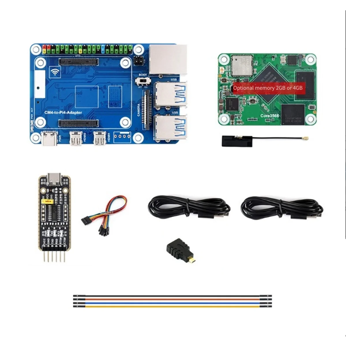 

A49T Core3566 Module Kit Rockchip RK3566 Quad-Core Processor High-Performance Computing for CM4 US PLUG