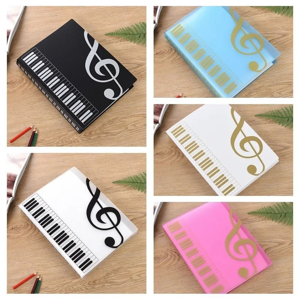 New PP Guitar Sheet Music Book Folder A4 Storage Organizer Document Storage Organizer 40 Pages Piano Paper Sheets Folder