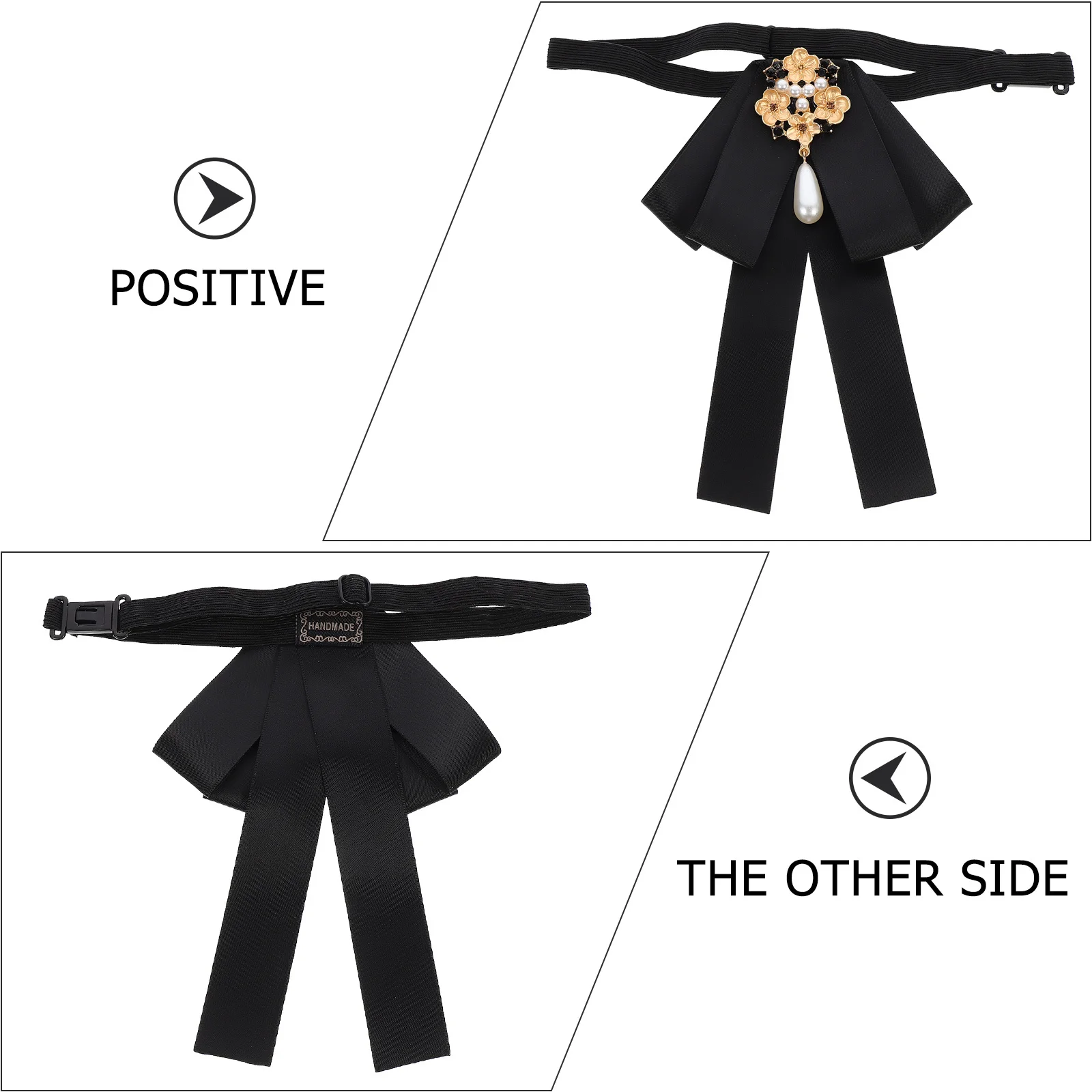 1 pz papillon di perle per donna elegante camicia cravatta accessorio per festa di nozze camicetta colletto papillon decorazione abbigliamento