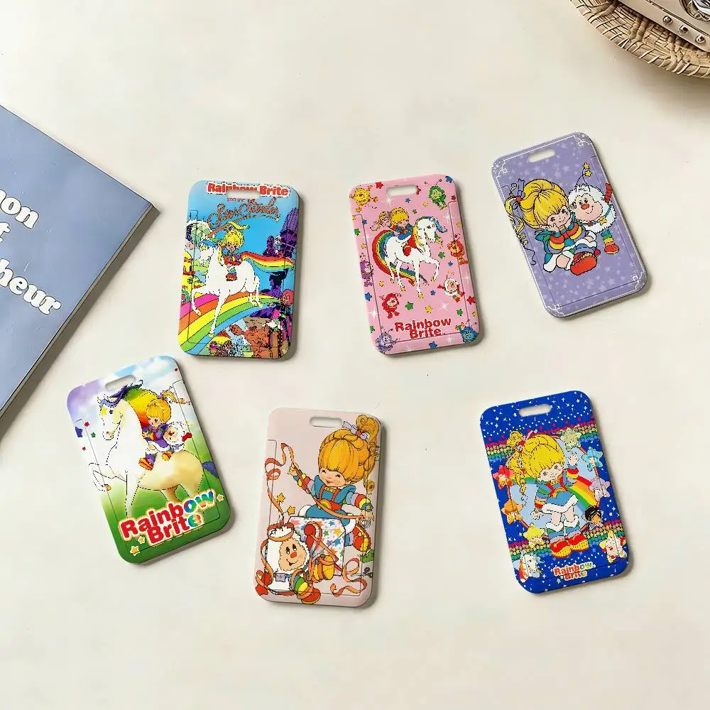 

Cute R-Rainbow Cartoon B-Brite Credential Badge Holder Card Holders Student Campus Lanyard Cards Holder Neck Straps For Gift