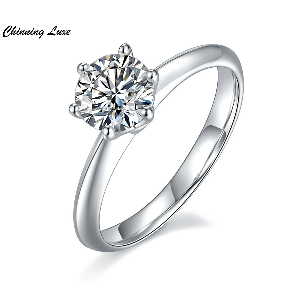 

Кольцо из стерлингового серебра S925 с классическим шестикрапным захватом, муассанит 1.0 карата, роскошное, модное, хит продаж, с сертификатом GRA, для женщин