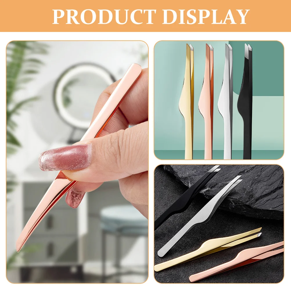 

4pcs Eyebrow Stainless Tweezers For Women Beauty Tools Lash Applicator Eyelash Extension Tweezers