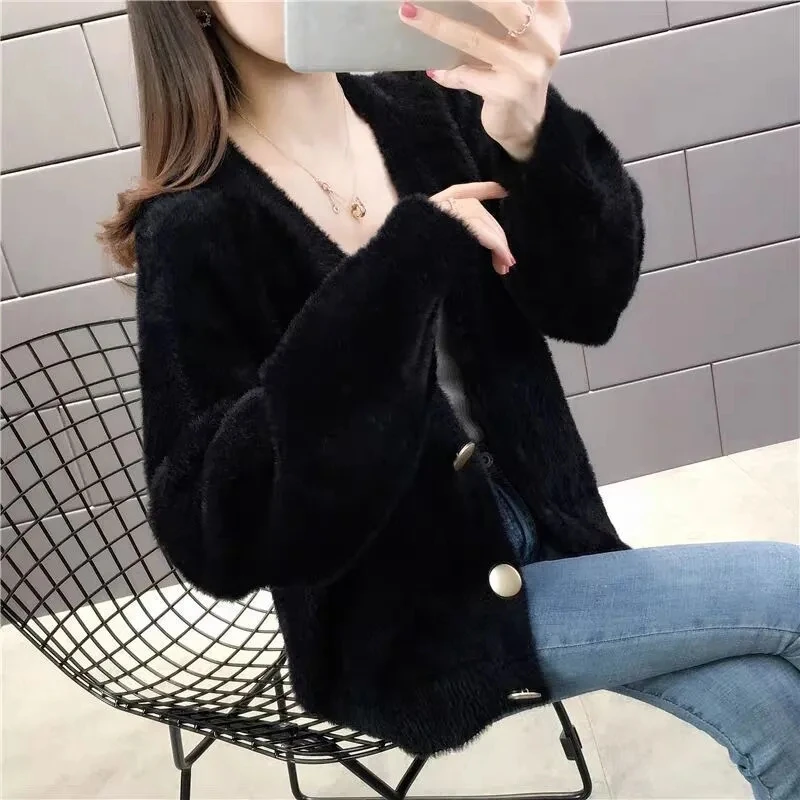 Fashion Pullover Warm Outwear Female Fashion Tops Sweater Women's 2026 Spring Autumn New Short Coats Loose Knitwear Jacket Tide