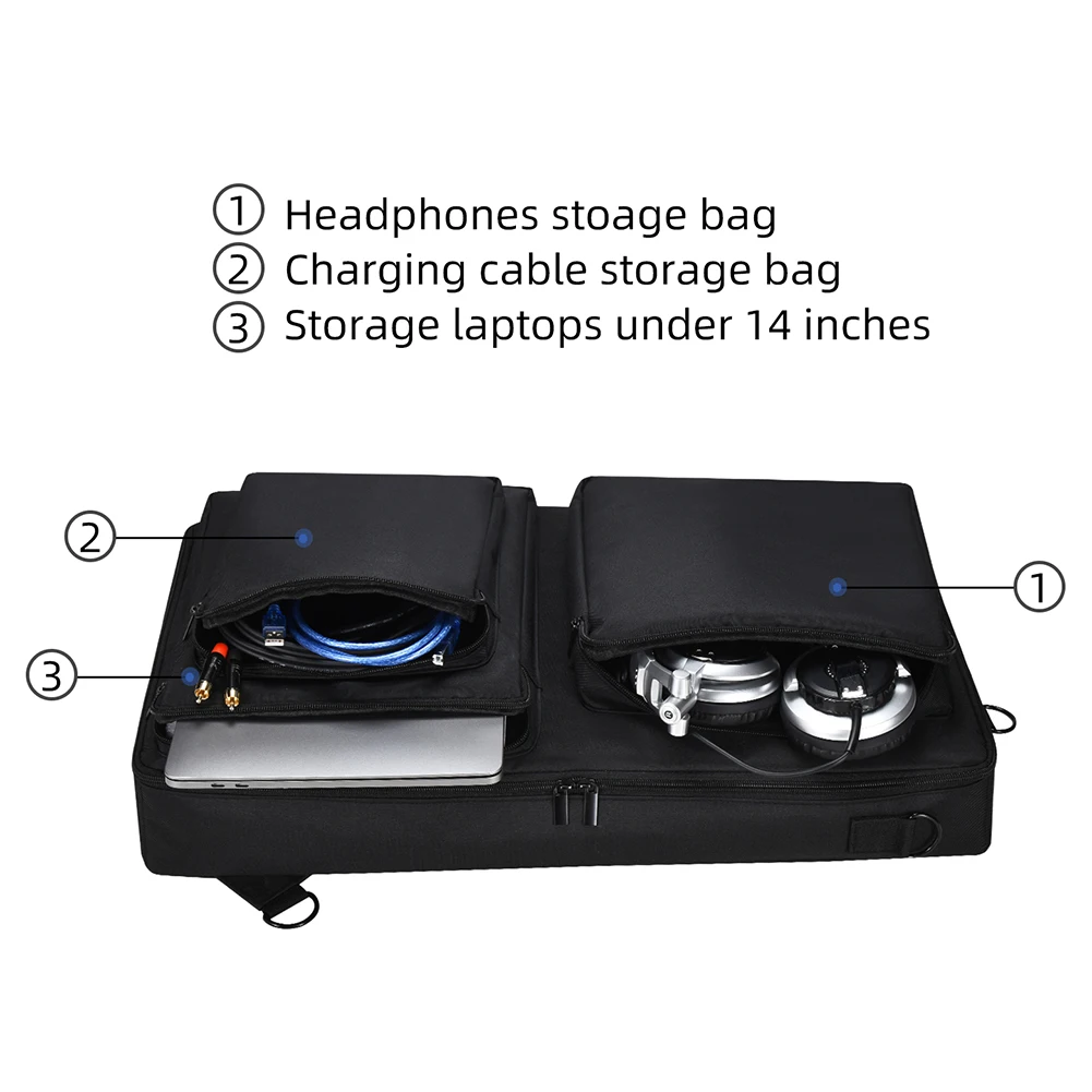 Portable DJ Controller Carrying Case Shoulder Bag Backpack Dustproof Turntable Protective Case for Pioneer DDJ-SR2 DJ Controller