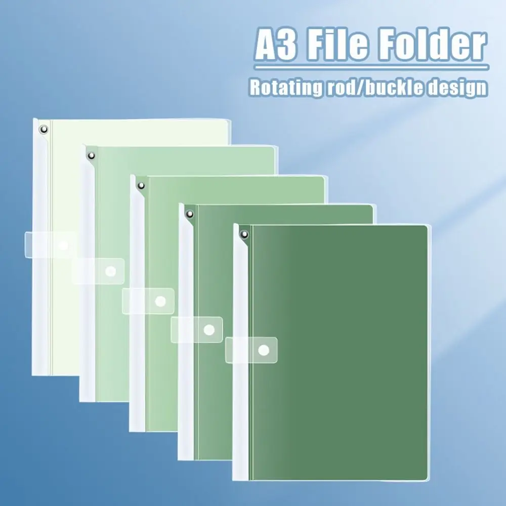 

5PCS Gradient Color A3 File Folder Double Fixed Design Multifunction Exam Paper Storage Clip Document Organizer Students