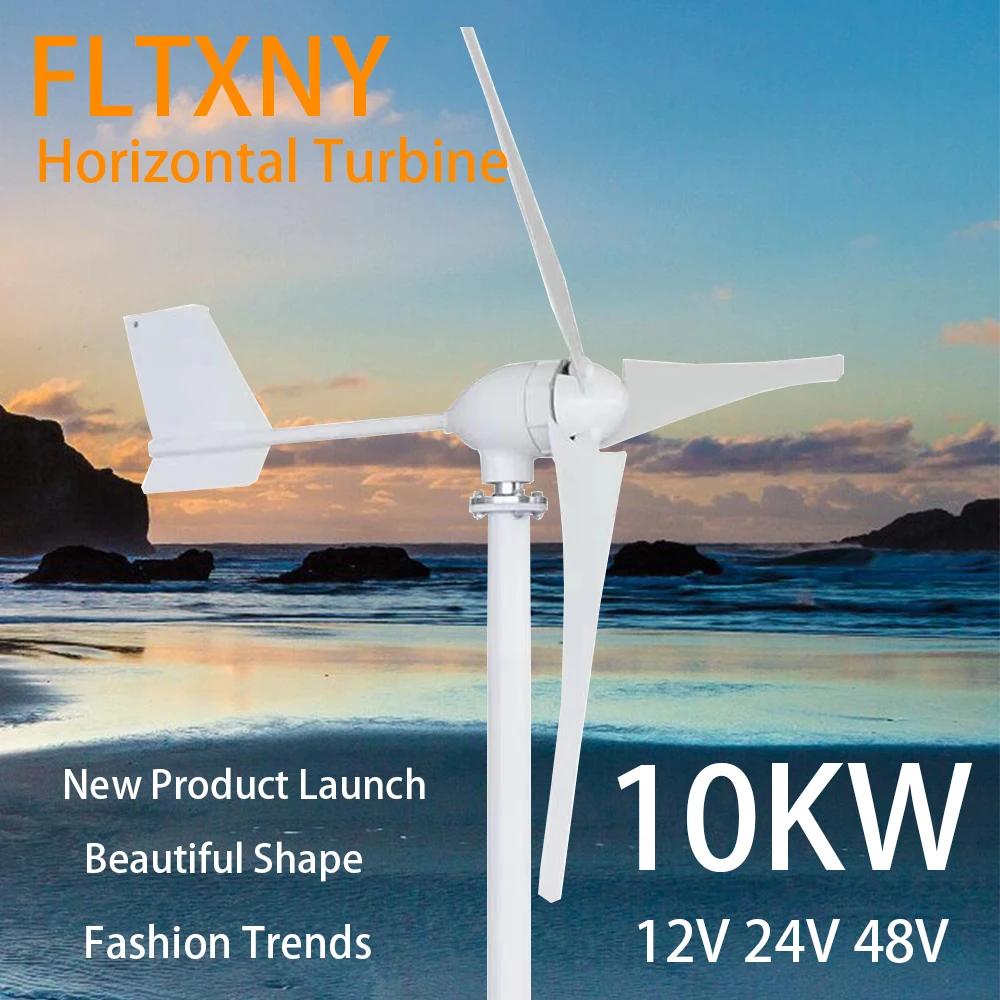 High Power Residential Wind Turbine 10kw Camping Windmill Home Appliance 12v 24v 48v Fan Free Energy Magnetic Generators