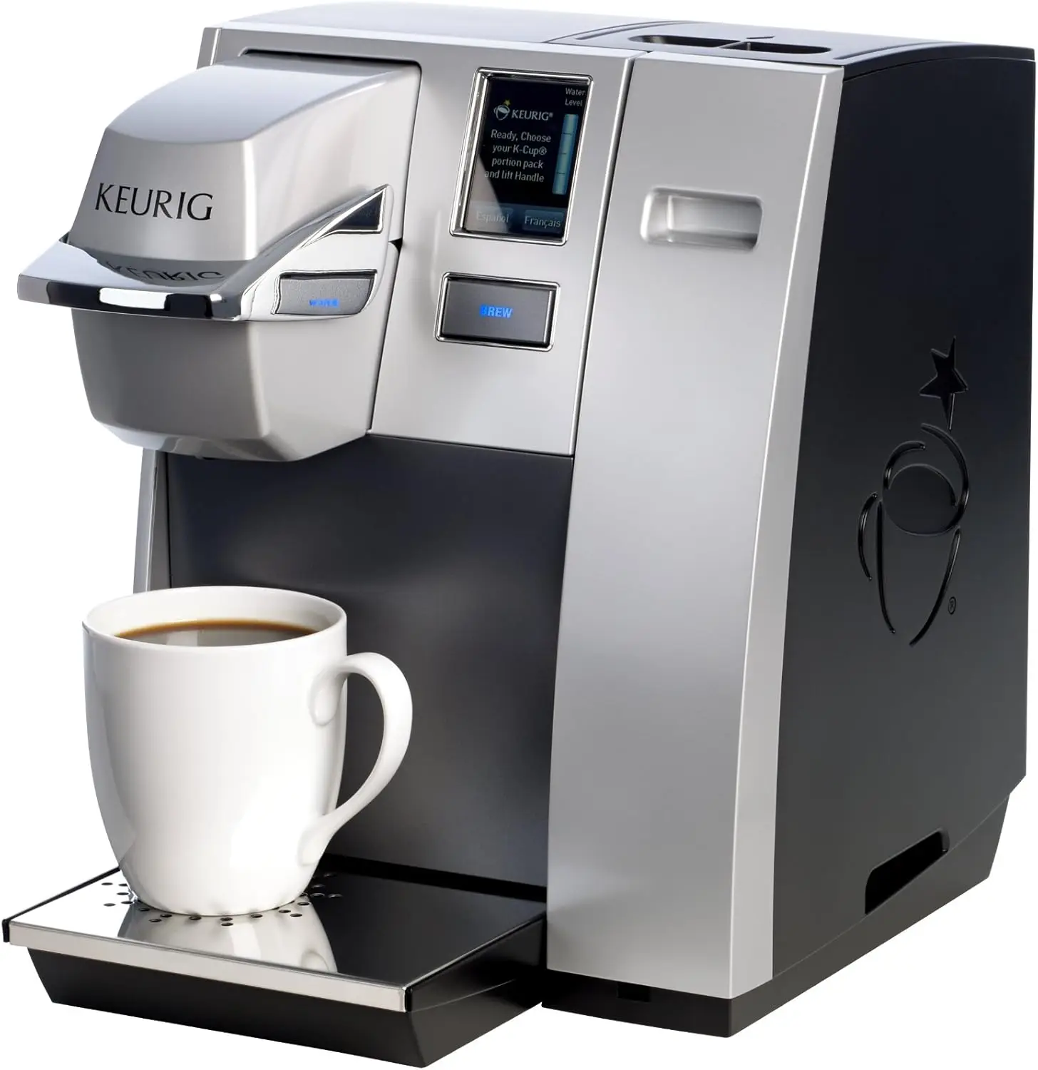 K155 Office Pro Cafetera comercial de cápsulas K-Cup de una sola taza, plateada