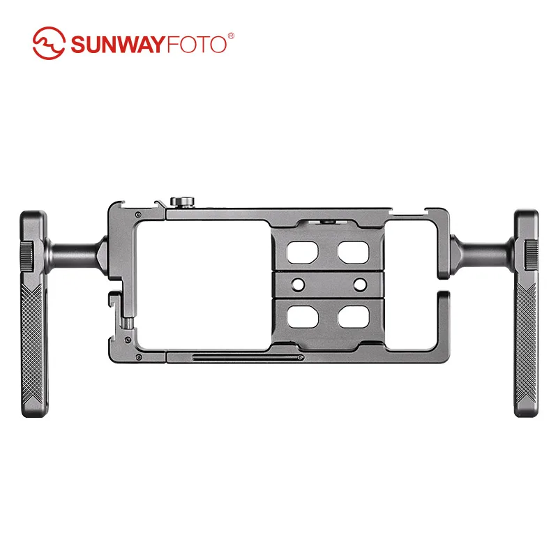 SUNWAYFOTO PCR-01 Smartphone Cage Universal Phone Video Rig Kit with Handle, Phone Stabilizer for Video Recording Cell Phone Fil