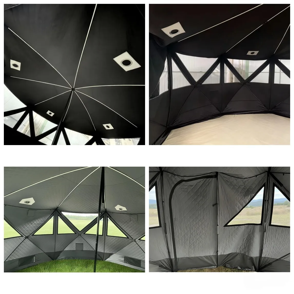 Portable 8-Side Triple-Layer Insulated Sauna Tent Quick Setup Octagon Sauna Tent for Camping