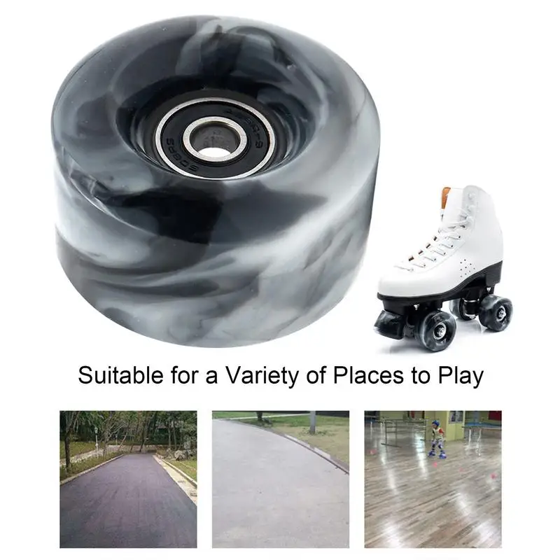 Roller Skate Wheels Indoor Roller Skate Wheel With Bearing PU Wheel Installed For Quad Skates And Skateboard Indoor/Outdoor Use