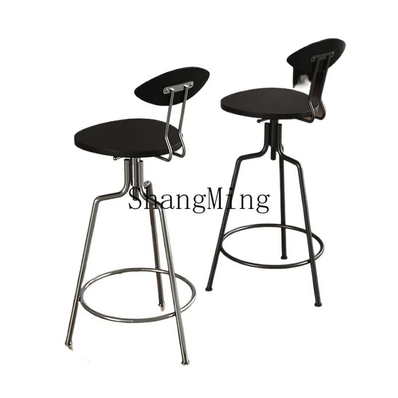 

LXY medieval home backrest high-footed stool bar cafe can lift high-footed bar stool