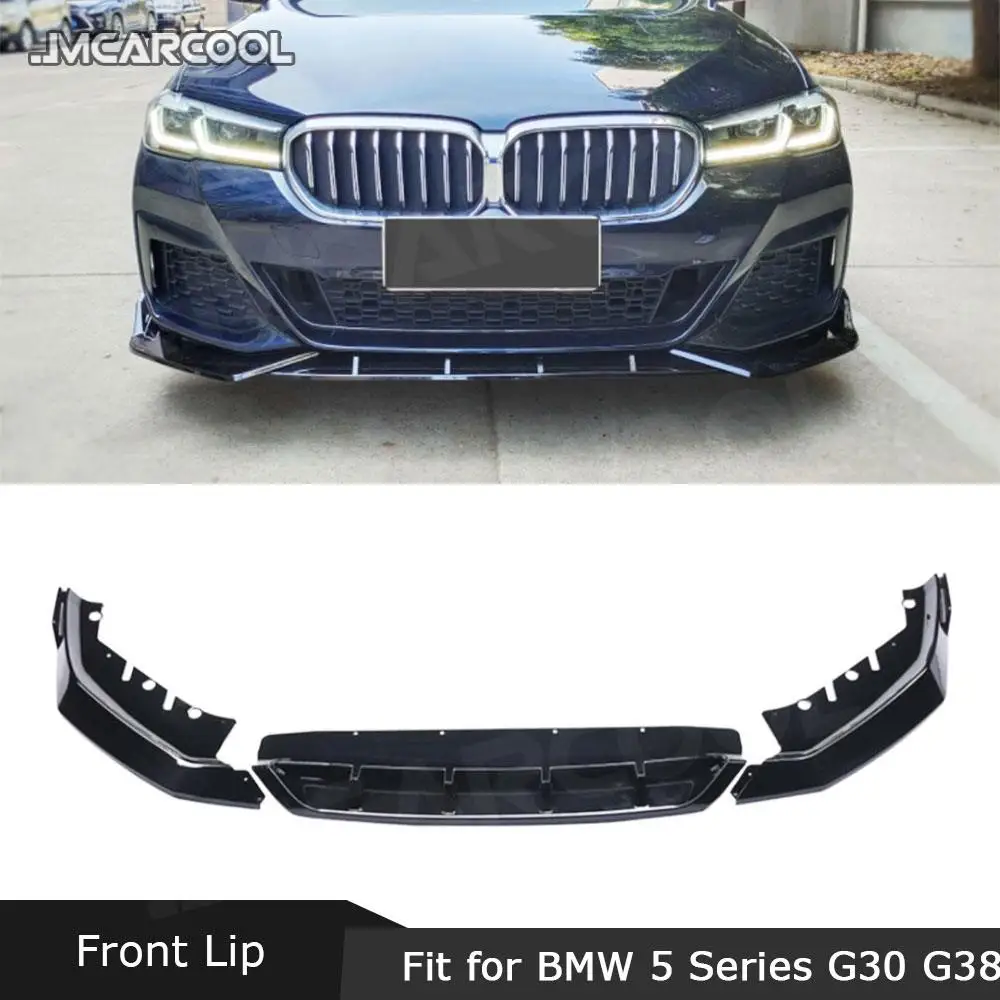 

JMCARCOOL ABS Gloss Black Material Front Bumper Lip Splitters Car Decoration For BMW 5 Series G30 G31 G38 M Sport 2021 2022